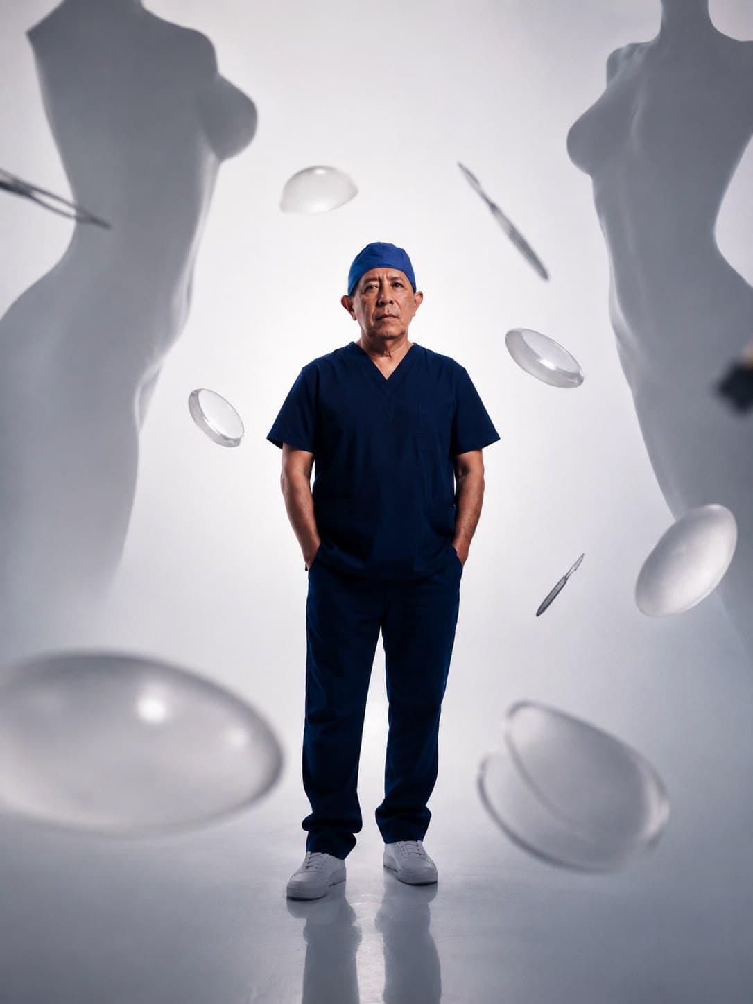 Dr. Carlos Alejos con uniforme quirúrgico